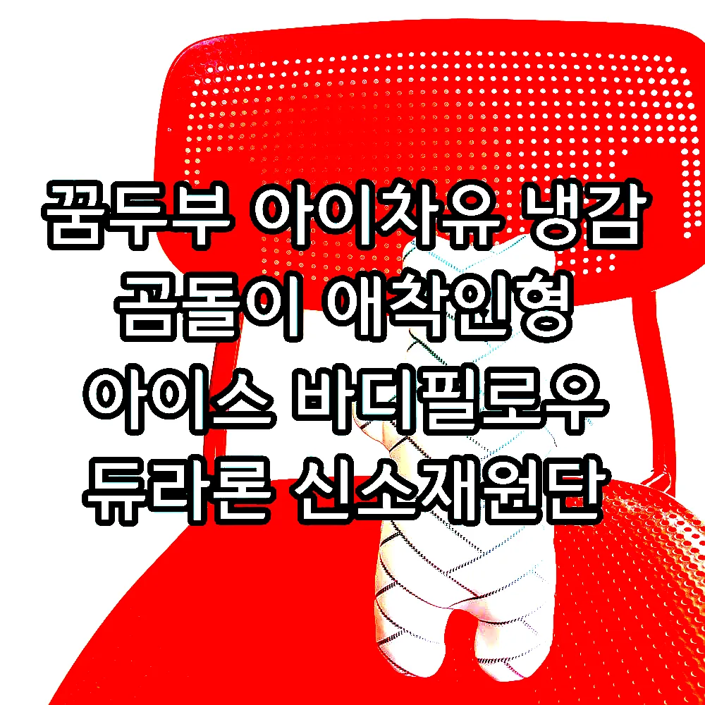 꿈두부 아이차유 냉감 곰돌이 애착인형 아이스 바디필로우 듀라론 신소재원단 이미지 6