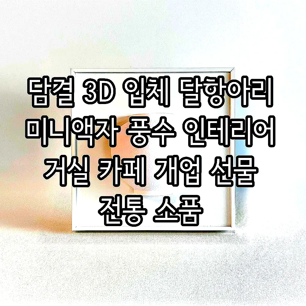 담결 3D 입체 달항아리 미니액자 풍수 인테리어 거실 카페 개업 선물 전통 소품 이미지 1