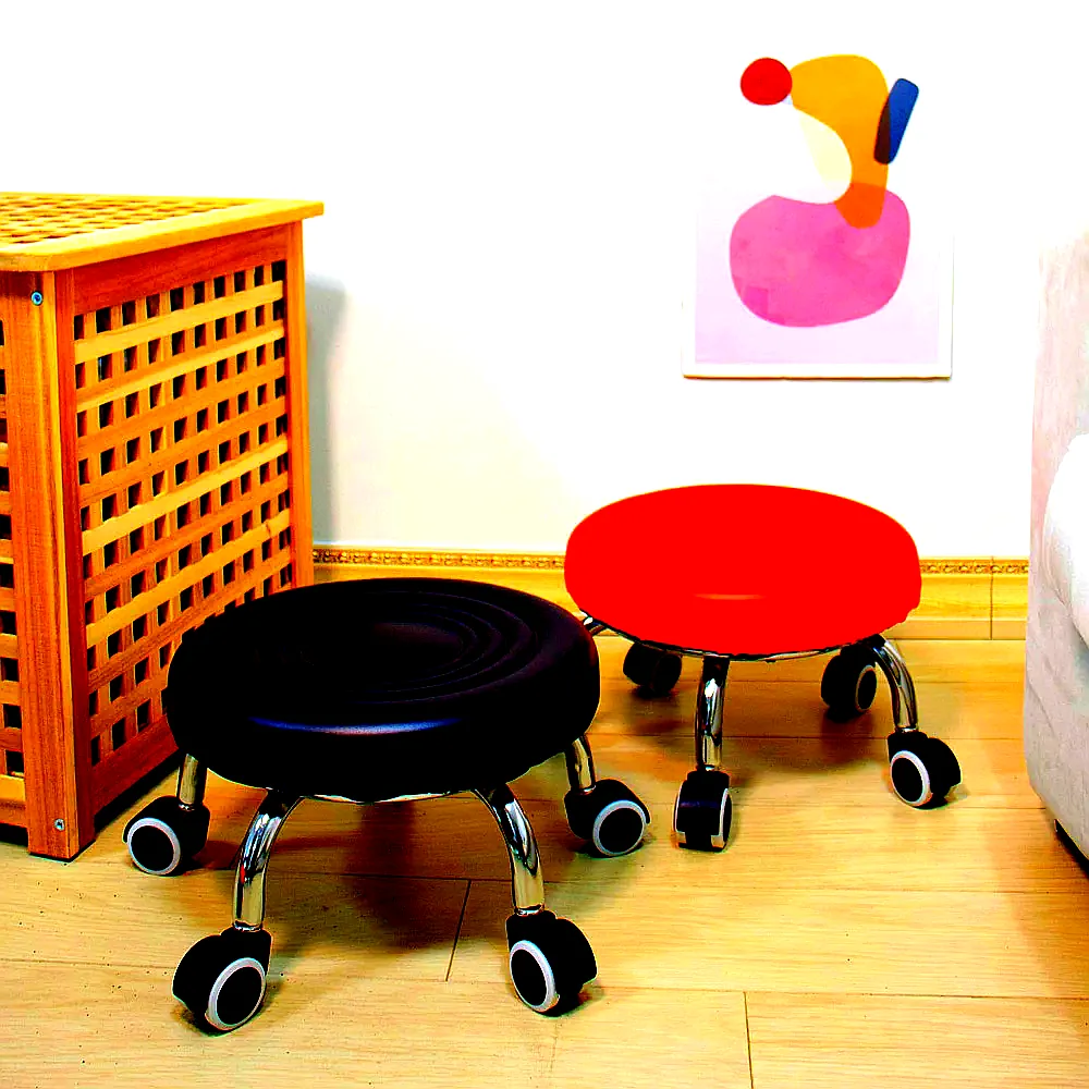 바퀴달린 의자 원형 둥근 작은 낮은 이동식 작업 엠보형 이미지 2