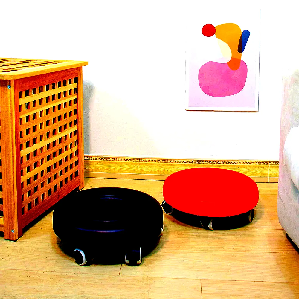 바퀴달린 의자 원형 둥근 작은 낮은 이동식 작업 엠보형 이미지 4