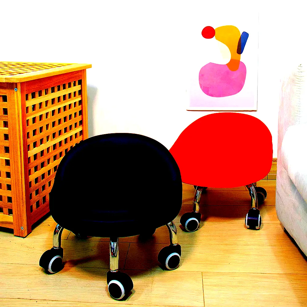 바퀴달린 의자 원형 둥근 작은 낮은 이동식 작업 엠보형 이미지 5