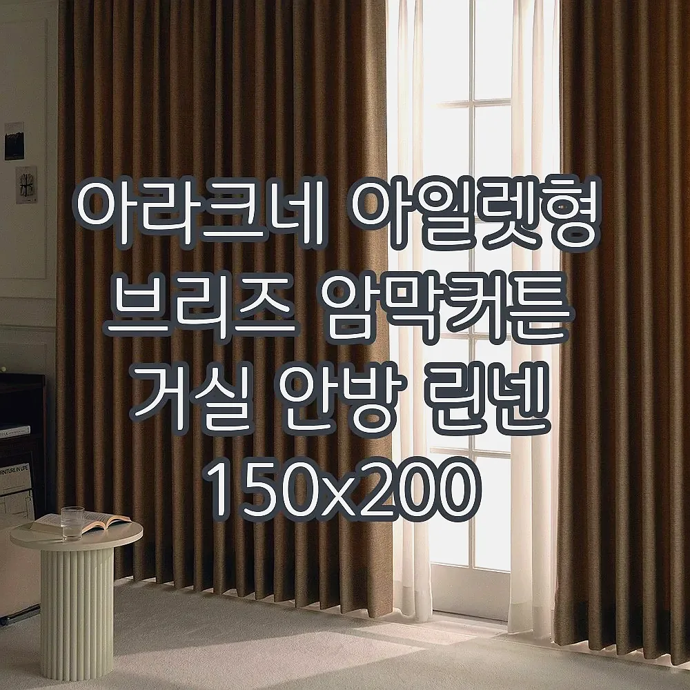 아라크네 아일렛형 브리즈 암막커튼 거실 안방 린넨 150x200 이미지 6
