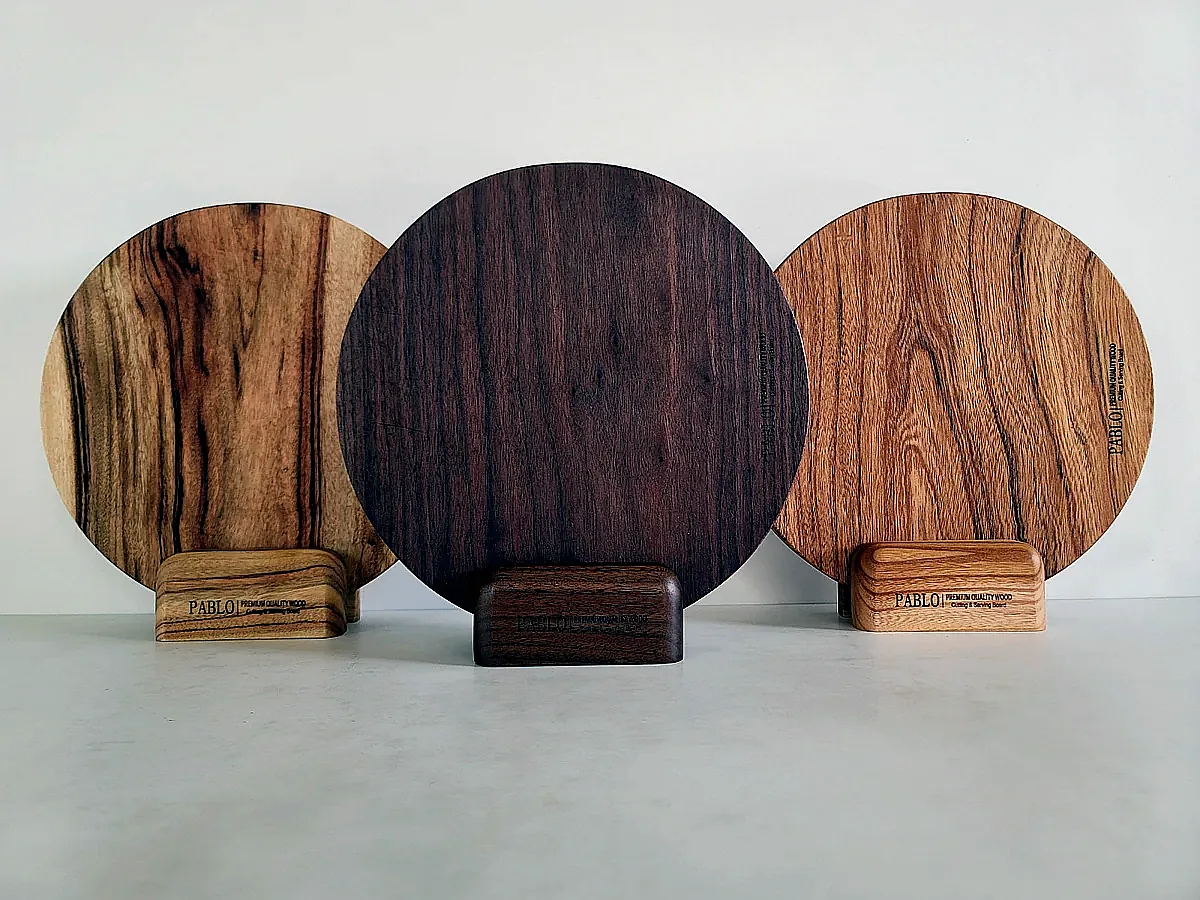 파블로 원형도마 통원목 나무도마 플레이팅 치즈보드 캄포 25cm 이미지 7